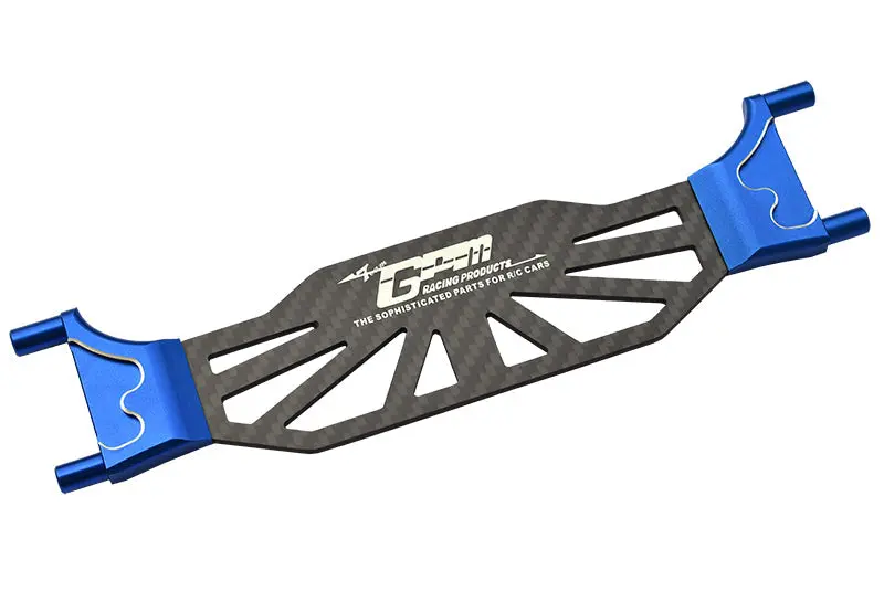 Aluminum 6061T6 + Carbon Fiber Battery Hold-Down For Traxxas 1:8 4Wd Sledge Monster Truck 95076-4 / 4Wd Maxx Slash 6S Brushless Short Course Truck 102076-4 Upgrades - Blue 1