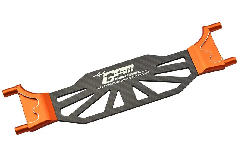 Aluminum 6061T6 + Carbon Fiber Battery Hold-Down For Traxxas 1:8 4Wd Sledge Monster Truck 95076-4 / 4Wd Maxx Slash 6S Brushless Short Course Truck 102076-4 Upgrades - Orange 1