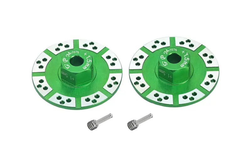 Aluminum 7075 +1.5Mm Hex With Brake Disk With Silver Lining For Losi 1:10 Baja Rey-Los03008 / Rock Rey-Los03009 /  Baja Rey 2.0-Los03046 Upgrades - Green 1