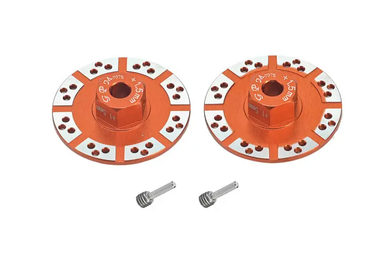 Aluminum 7075 +1.5Mm Hex With Brake Disk With Silver Lining For Losi 1:10 Baja Rey-Los03008 / Rock Rey-Los03009 /  Baja Rey 2.0-Los03046 Upgrades - Orange 1