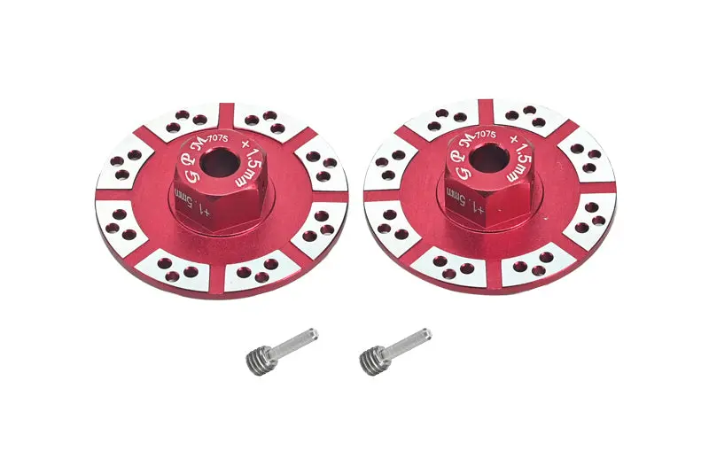 Aluminum 7075 +1.5Mm Hex With Brake Disk With Silver Lining For Losi 1:10 Baja Rey-Los03008 / Rock Rey-Los03009 /  Baja Rey 2.0-Los03046 Upgrades - Red 1