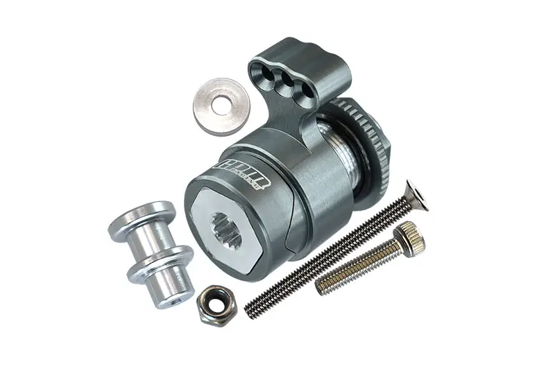 Aluminum 7075 15T Servo Horn With Built-In Spring (3 Positioning Holes) For Arrma 1:5 Kraton 8S Blx / Outcast 8S Blx / Kraton Exb Roller - 6Pc Set Gray Silver 1