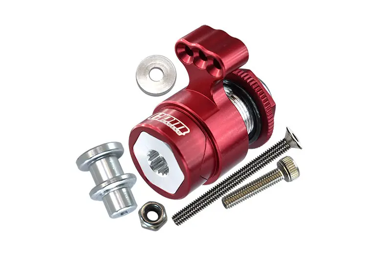 Aluminum 7075 15T Servo Horn With Built-In Spring (3 Positioning Holes) For Arrma 1:5 Kraton 8S Blx / Outcast 8S Blx / Kraton Exb Roller - 6Pc Set Red 1