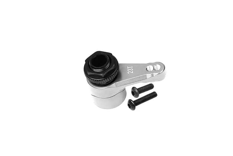Aluminum 7075 23T Servo Horn With Built-In Spring (2 Positioning Holes) For Axial 1/10 Rbx10 Ryft Rock Bouncer Axi03005 / Losi 1/8 Lmt Solid Axle Monster Truck Los04022 - 3Pc Set Silver 1