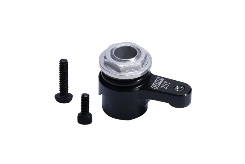 Aluminum 7075 25T Servo Horn With Built-In Spring For Losi 1/18 Mini Lmt 4X4 Brushed Monster Truck Rtr-Los01026 Upgrade Parts - Black 1