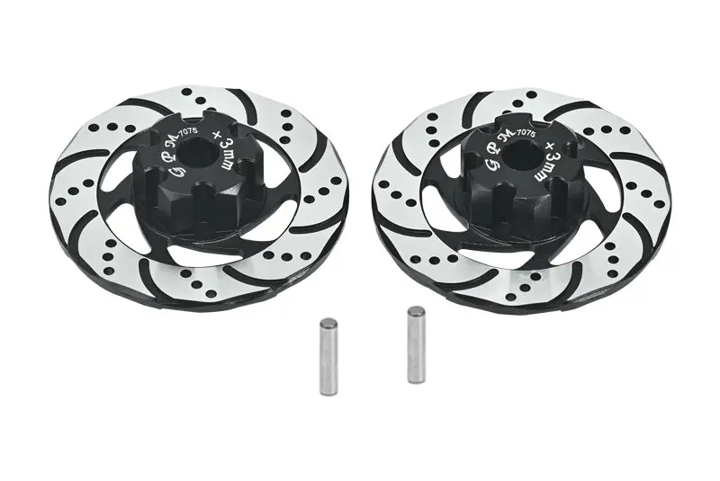 Aluminum 7075 +3Mm Front Or Rear Hex With Brake Disk With Silver Lining For Traxxas 1:7 Unlimited Desert Racer Udr Pro-Scale 4X4 85076-4 85086-4 Upgrades - Black 1