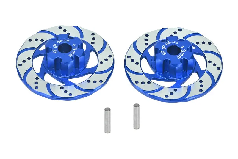 Aluminum 7075 +3Mm Front Or Rear Hex With Brake Disk With Silver Lining For Traxxas 1:7 Unlimited Desert Racer Udr Pro-Scale 4X4 85076-4 85086-4 Upgrades - Blue 1