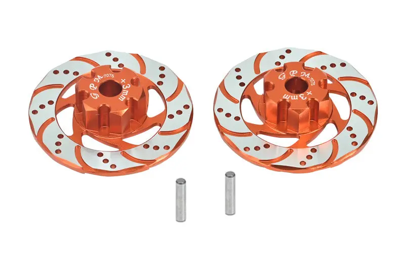 Aluminum 7075 +3Mm Front Or Rear Hex With Brake Disk With Silver Lining For Traxxas 1:7 Unlimited Desert Racer Udr Pro-Scale 4X4 85076-4 85086-4 Upgrades - Orange 1