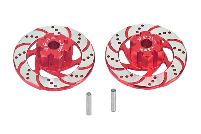 Aluminum 7075 +3Mm Front Or Rear Hex With Brake Disk With Silver Lining For Traxxas 1:7 Unlimited Desert Racer Udr Pro-Scale 4X4 85076-4 85086-4 Upgrades - Red 1