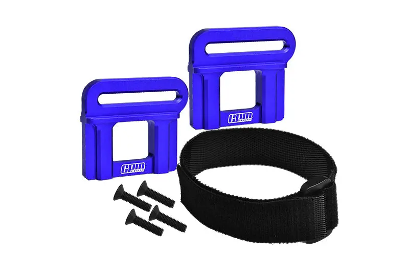 Aluminum 7075 Alloy Battery Hold-Down Retainer For Traxxas 1:8 4Wd Maxx Slash 6S Brushless Short Course Truck 102076-4 / 4Wd Sledge Monster Truck-95076-4 Upgrades - Blue 1