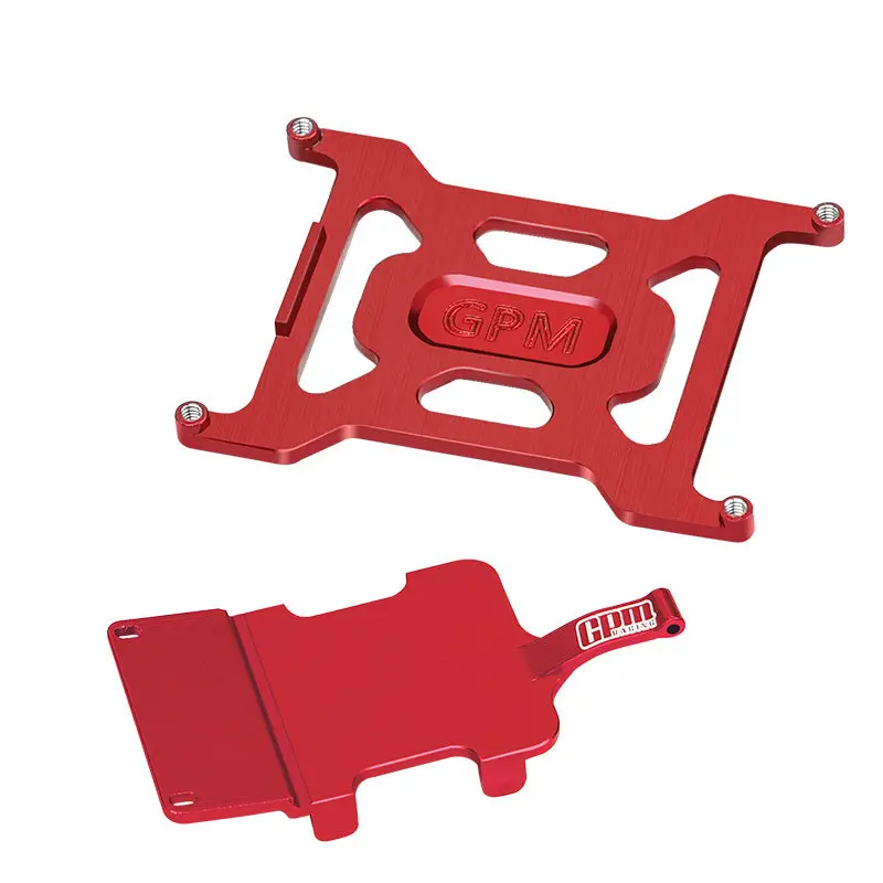 Aluminum 7075 Alloy Battery Holder & Electronics And Receiver Mounting Plate For Losi 1/24 Micro-B 2Wd Buggy Rtr-Los00007 Upgrades - Red 1