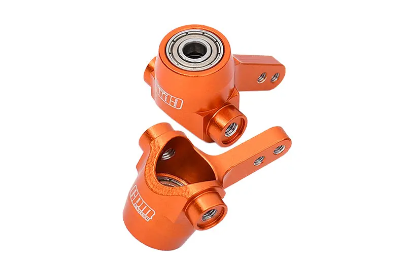 Aluminum 7075 Alloy Front Axle Knuckle (Larger Inner Bearings) For Tamiya 58737 Hotshot Ii 2024 Off-Road 4Wd Rc Car Upgrade Parts - Orange 1