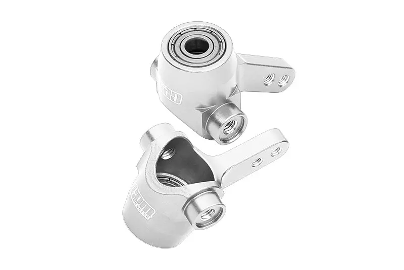 Aluminum 7075 Alloy Front Axle Knuckle (Larger Inner Bearings) For Tamiya 58737 Hotshot Ii 2024 Off-Road 4Wd Rc Car Upgrade Parts - Silver 1
