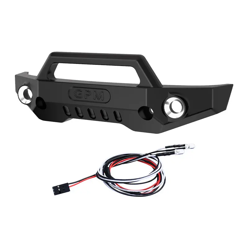 Aluminum 7075 Alloy Front Bumper With Led Lights For Traxxas 1/16 Mini Maxx 4Wd Rtr Brushless Monster Truck 107154-1 Upgrades - Black 1