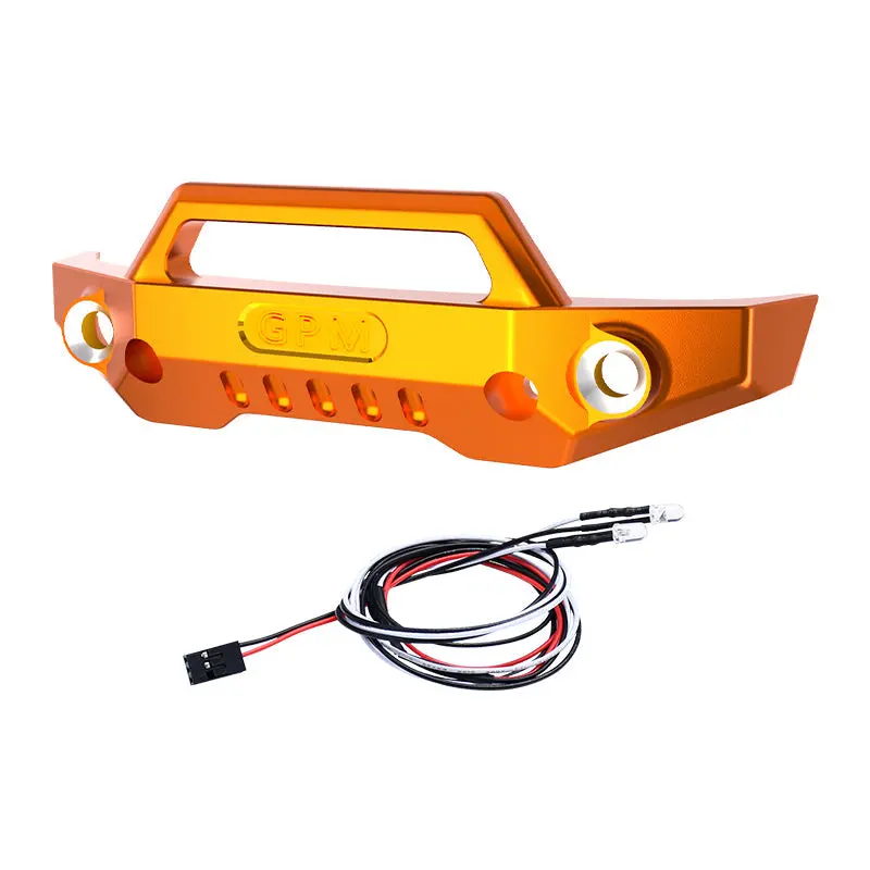 Aluminum 7075 Alloy Front Bumper With Led Lights For Traxxas 1/16 Mini Maxx 4Wd Rtr Brushless Monster Truck 107154-1 Upgrades - Orange 1