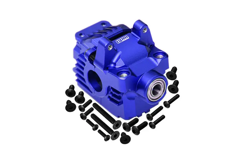 Aluminum 7075 Alloy Front Differential Housing (Larger Inner Bearings) For Traxxas 1:10 Rustler 4X4 Vxl / Slash 4X4 Vxl / Hoss 4X4 Vxl / Ford Fiesta / Ford F150 / Stampede 4X4 / 1:7 Awd Xo-01 - Blue 1