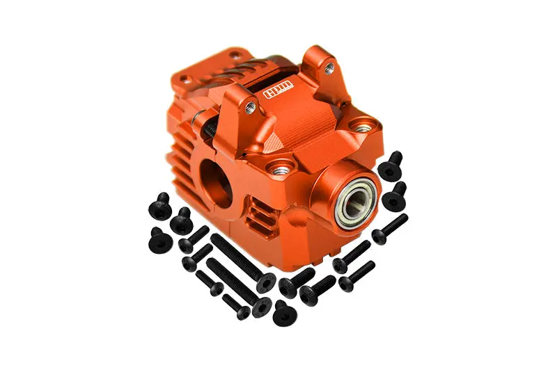 Aluminum 7075 Alloy Front Differential Housing (Larger Inner Bearings) For Traxxas 1:10 Rustler 4X4 Vxl / Slash 4X4 Vxl / Hoss 4X4 Vxl / Ford Fiesta / Ford F150 / Stampede 4X4 / 1:7 Awd Xo-01 - Orange 1