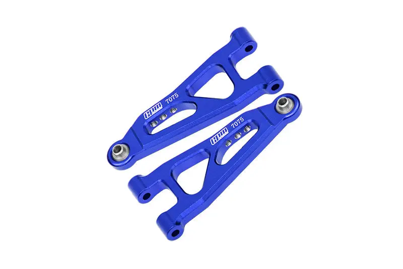 Aluminum 7075 Alloy Front Lower Suspension Arms For Arrma 1/14 Mojave Grom Mega 380 Brushed 4X4 Small Scale Desert Truck Rtr-Ara2104 Upgrades - Blue 1