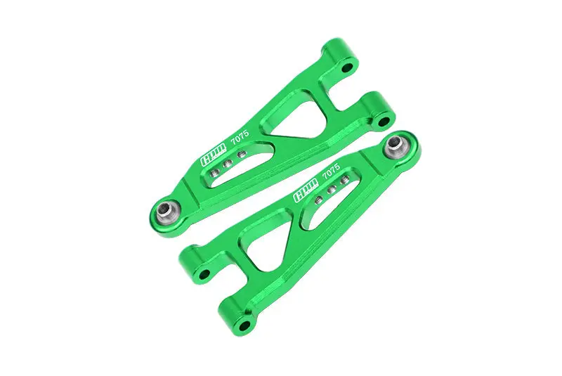 Aluminum 7075 Alloy Front Lower Suspension Arms For Arrma 1/14 Mojave Grom Mega 380 Brushed 4X4 Small Scale Desert Truck Rtr-Ara2104 Upgrades - Green 1