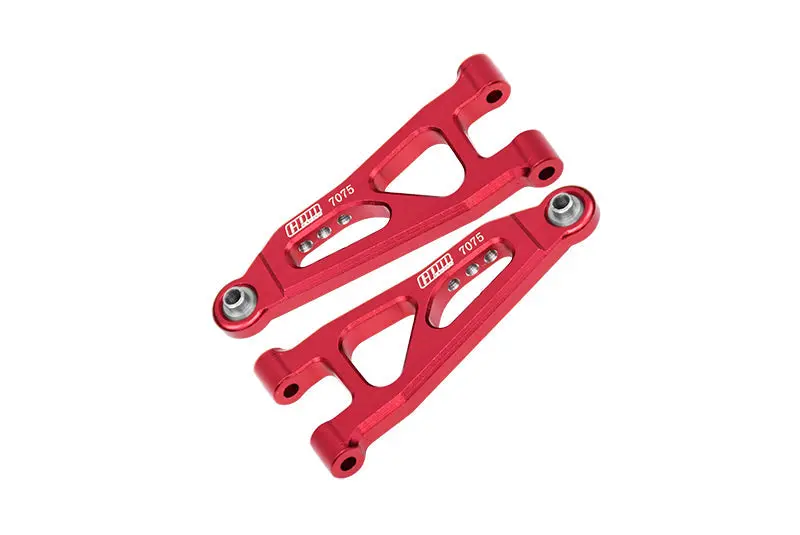 Aluminum 7075 Alloy Front Lower Suspension Arms For Arrma 1/14 Mojave Grom Mega 380 Brushed 4X4 Small Scale Desert Truck Rtr-Ara2104 Upgrades - Red 1