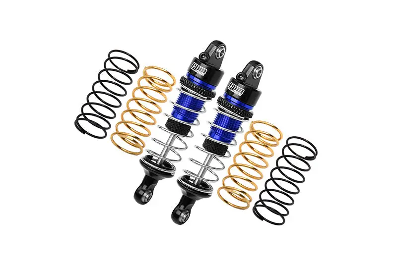 Aluminum 7075 Alloy Front Or Rear Adjustable Spring Shock 58Mm For Arrma 1:18 Granite Grom Mega 380-Ara2102 / Typhon Grom Mega 380-Ara2106 / 1:14 Mojave Grom Mega 380-Ara2104 Upgrades - Blue 1
