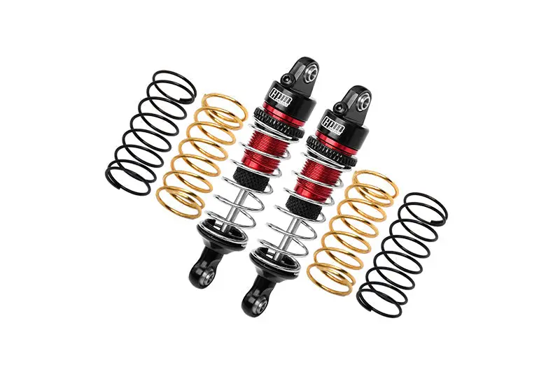 Aluminum 7075 Alloy Front Or Rear Adjustable Spring Shock 58Mm For Arrma 1:18 Granite Grom Mega 380-Ara2102 / Typhon Grom Mega 380-Ara2106 / 1:14 Mojave Grom Mega 380-Ara2104 Upgrades - Red 1