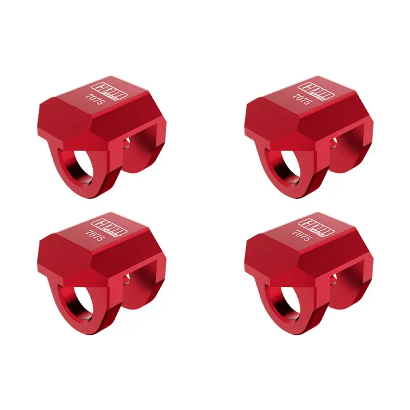 Aluminum 7075 Alloy Front & Rear Shock Cap Protector For Arrma 1:14 Typhon Grom / 1:16 Mojave Grom / 1:18 Granite Grom Small-Scale Monster Truck Upgrades - Red 1