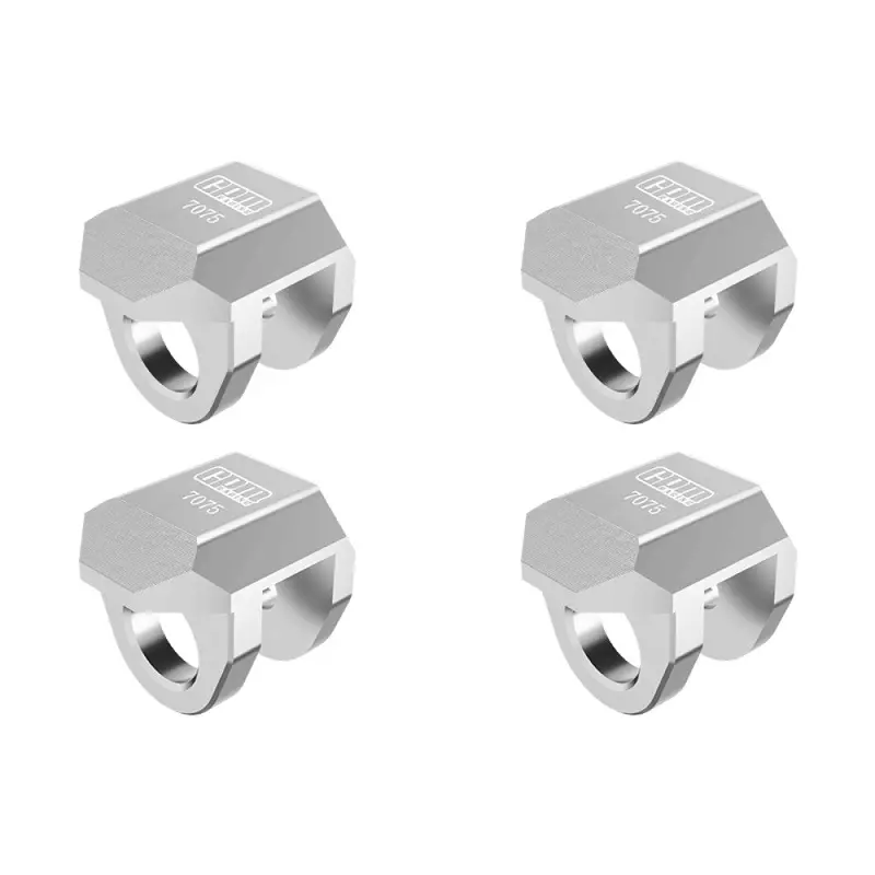 Aluminum 7075 Alloy Front & Rear Shock Cap Protector For Arrma 1:14 Typhon Grom / 1:16 Mojave Grom / 1:18 Granite Grom Small-Scale Monster Truck Upgrades - Silver 1