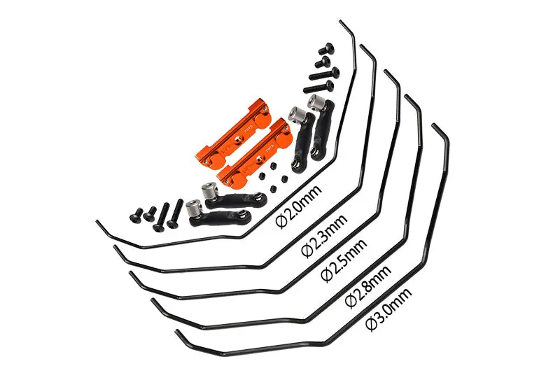 Aluminum 7075 Alloy Front & Rear Sway Bar Mount With Linkage And Wire For Traxxas 1/8 Maxx Slash 6S Short Course Truck 102076-4 Upgrade Parts - Orange 1