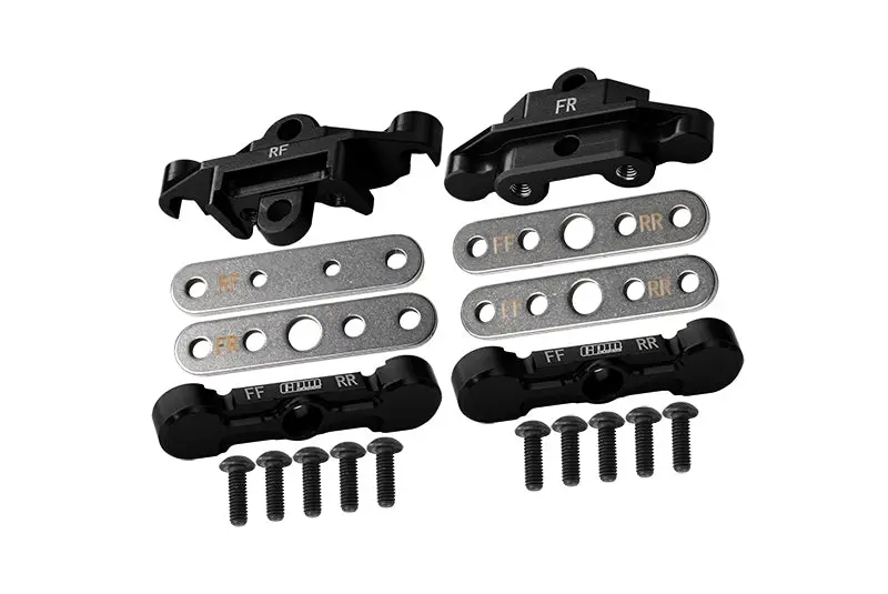 Aluminum 7075 Alloy Front & Rear Tie Bar Mounts & Suspension Pin Retainers For Traxxas 1:8 6S Maxx Slash-102076-4 / 1:10 4Wd Maxx-89076-4 / 1:10 Maxx With Widemaxx Monster Truck-89086-4 - Black 1