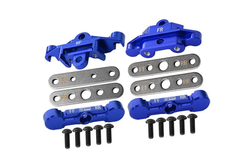 Aluminum 7075 Alloy Front & Rear Tie Bar Mounts & Suspension Pin Retainers For Traxxas 1:8 6S Maxx Slash-102076-4 / 1:10 4Wd Maxx-89076-4 / 1:10 Maxx With Widemaxx Monster Truck-89086-4 - Blue 1