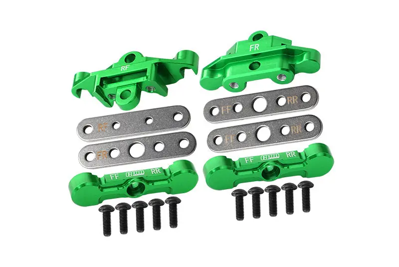 Aluminum 7075 Alloy Front & Rear Tie Bar Mounts & Suspension Pin Retainers For Traxxas 1:8 6S Maxx Slash-102076-4 / 1:10 4Wd Maxx-89076-4 / 1:10 Maxx With Widemaxx Monster Truck-89086-4 - Green 1