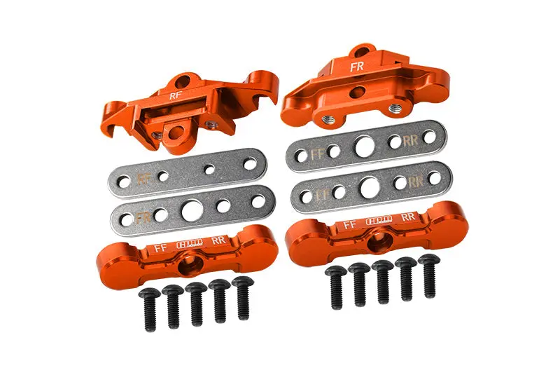 Aluminum 7075 Alloy Front & Rear Tie Bar Mounts & Suspension Pin Retainers For Traxxas 1:8 6S Maxx Slash-102076-4 / 1:10 4Wd Maxx-89076-4 / 1:10 Maxx With Widemaxx Monster Truck-89086-4 - Orange 1