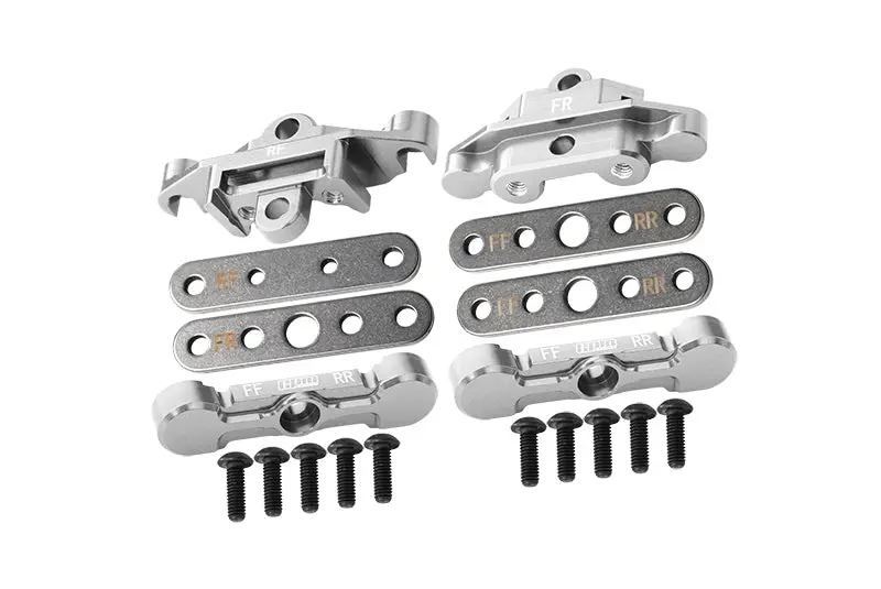Aluminum 7075 Alloy Front & Rear Tie Bar Mounts & Suspension Pin Retainers For Traxxas 1:8 6S Maxx Slash-102076-4 / 1:10 4Wd Maxx-89076-4 / 1:10 Maxx With Widemaxx Monster Truck-89086-4 - Silver 1