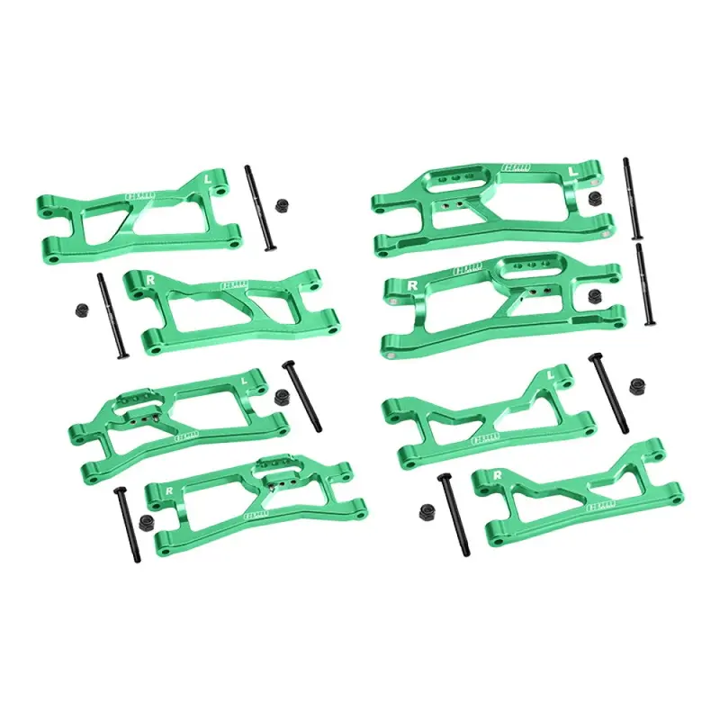 Aluminum 7075 Alloy Front + Rear (Upper & Lower) Suspension Arms For Traxxas 1/16 Mini Xrt Vxl-3S 108076-1 Monster Truck Upgrades - Green 1