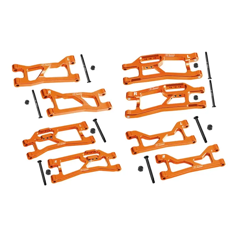 Aluminum 7075 Alloy Front + Rear (Upper & Lower) Suspension Arms For Traxxas 1/16 Mini Xrt Vxl-3S 108076-1 Monster Truck Upgrades - Orange 1