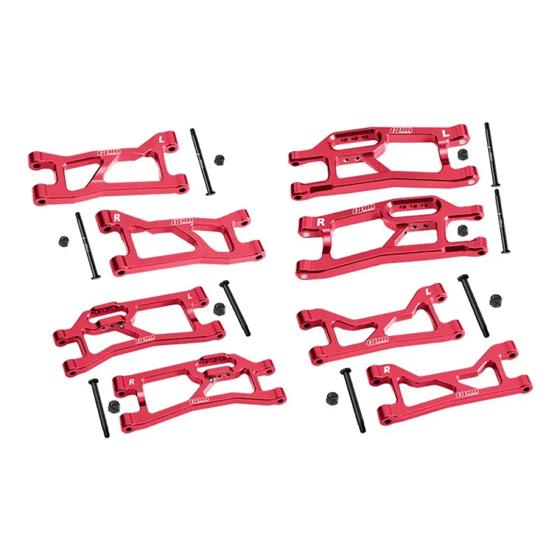 Aluminum 7075 Alloy Front + Rear (Upper & Lower) Suspension Arms For Traxxas 1/16 Mini Xrt Vxl-3S 108076-1 Monster Truck Upgrades - Red 1