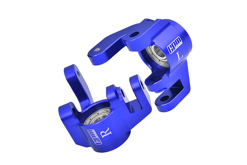 Aluminum 7075 Alloy Front Spindles (Larger Inner Bearings) For Tekno 1/10 Mt410 2.0 4X4 Pro Monster Truck-Tkr9501 / Sct410 2.0 4X4 Short Course Truck Kit-Tkr9500 Upgrades - Blue 1