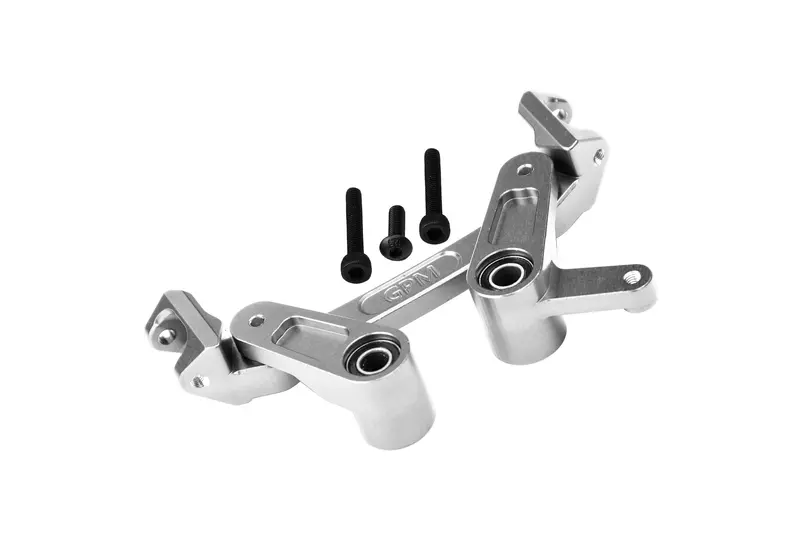 Aluminum 7075 Alloy Front Steering Assembly For Arrma 1/8 Mojave 4X4 4S Blx Desert Truck Rtr-Ara4404 Upgrades - Silver 1