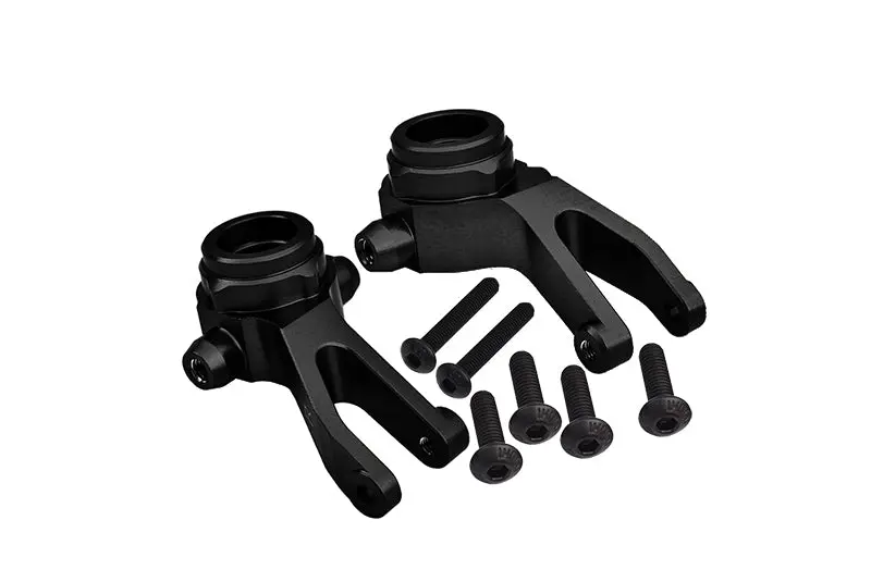 Aluminum 7075 Alloy Front Steering Block Knuckle Arms For Arrma 1:10 Granite / Big Rock / Senton / Vorteks / 1:8 Typhon Aluminum Upgrade Parts - Black 1