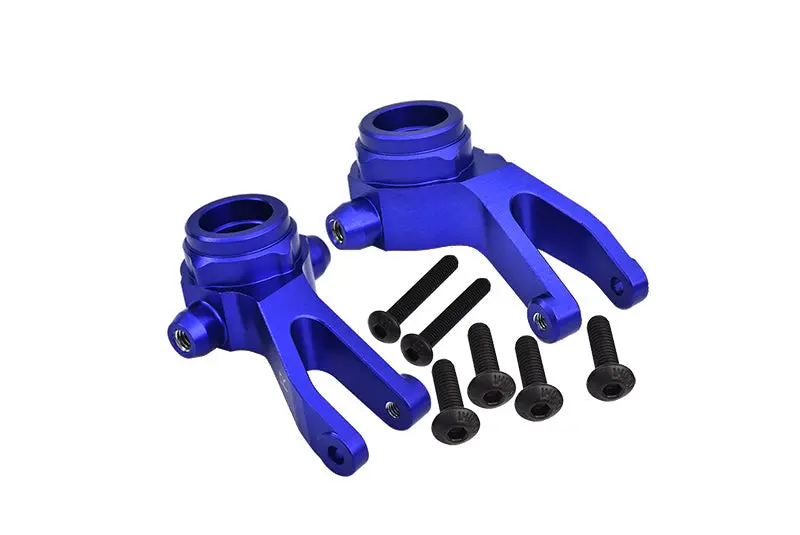 Aluminum 7075 Alloy Front Steering Block Knuckle Arms For Arrma 1:10 Granite / Big Rock / Senton / Vorteks / 1:8 Typhon Aluminum Upgrade Parts - Blue 1