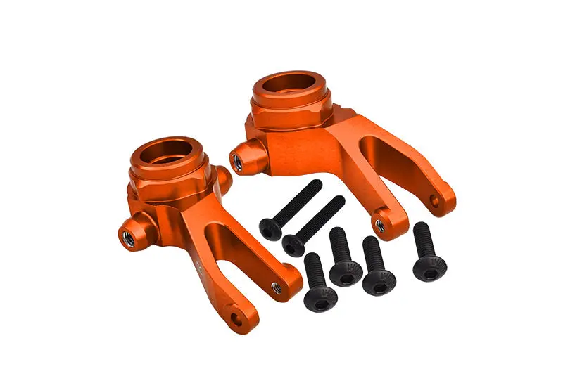 Aluminum 7075 Alloy Front Steering Block Knuckle Arms For Arrma 1:10 Granite / Big Rock / Senton / Vorteks / 1:8 Typhon Aluminum Upgrade Parts - Orange 1