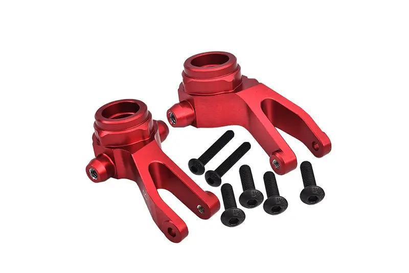 Aluminum 7075 Alloy Front Steering Block Knuckle Arms For Arrma 1:10 Granite / Big Rock / Senton / Vorteks / 1:8 Typhon Aluminum Upgrade Parts - Red 1