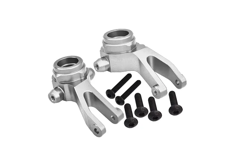 Aluminum 7075 Alloy Front Steering Block Knuckle Arms For Arrma 1:10 Granite / Big Rock / Senton / Vorteks / 1:8 Typhon Aluminum Upgrade Parts - Silver 1
