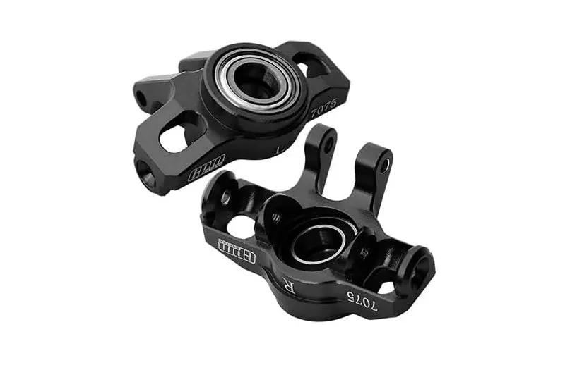 Aluminum 7075 Alloy Front Steering Block (Larger Inner Bearings) For Arrma 1/14 Mojave Grom Mega 380 Brushed 4X4 Small Scale Desert Truck Rtr-Ara2104 Upgrades - Black 1