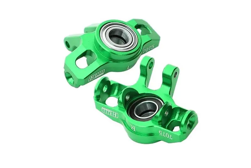 Aluminum 7075 Alloy Front Steering Block (Larger Inner Bearings) For Arrma 1/14 Mojave Grom Mega 380 Brushed 4X4 Small Scale Desert Truck Rtr-Ara2104 Upgrades - Green 1