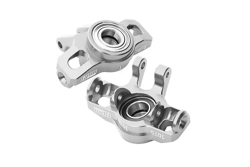 Aluminum 7075 Alloy Front Steering Block (Larger Inner Bearings) For Arrma 1/14 Mojave Grom Mega 380 Brushed 4X4 Small Scale Desert Truck Rtr-Ara2104 Upgrades - Silver 1