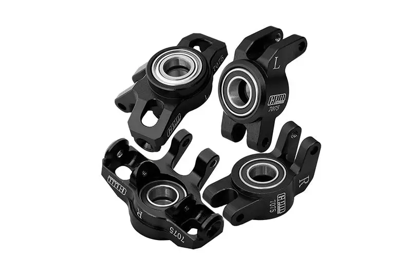 Aluminum 7075 Alloy Front Steering Block + Rear Hub (Larger Inner Bearings) For Arrma 1/14 Mojave Grom Mega 380 Brushed 4X4 Small Scale Desert Truck Rtr-Ara2104 Upgrades - Black 1