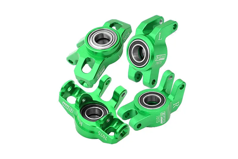 Aluminum 7075 Alloy Front Steering Block + Rear Hub (Larger Inner Bearings) For Arrma 1/14 Mojave Grom Mega 380 Brushed 4X4 Small Scale Desert Truck Rtr-Ara2104 Upgrades - Green 1