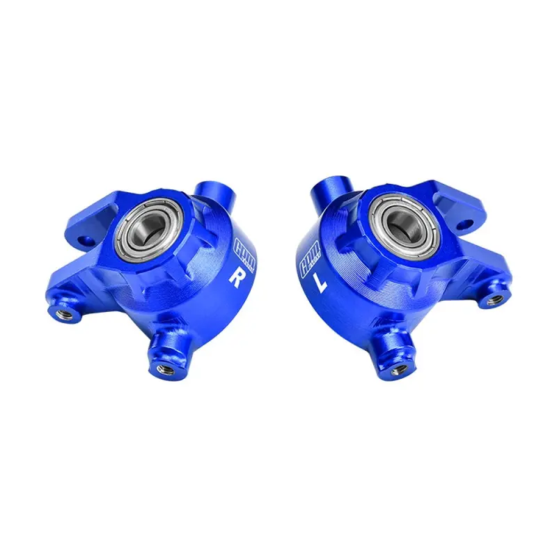 Aluminum 7075 Alloy Front Steering Blocks With Oversize Bearing For Traxxas 1:8 Jato 4X4 Vxl / 1:10 Bigfoot / Ford F-150 Raptor / Rustler / Slash / Stampede / Ford Fiesta St Rally - Blue 1